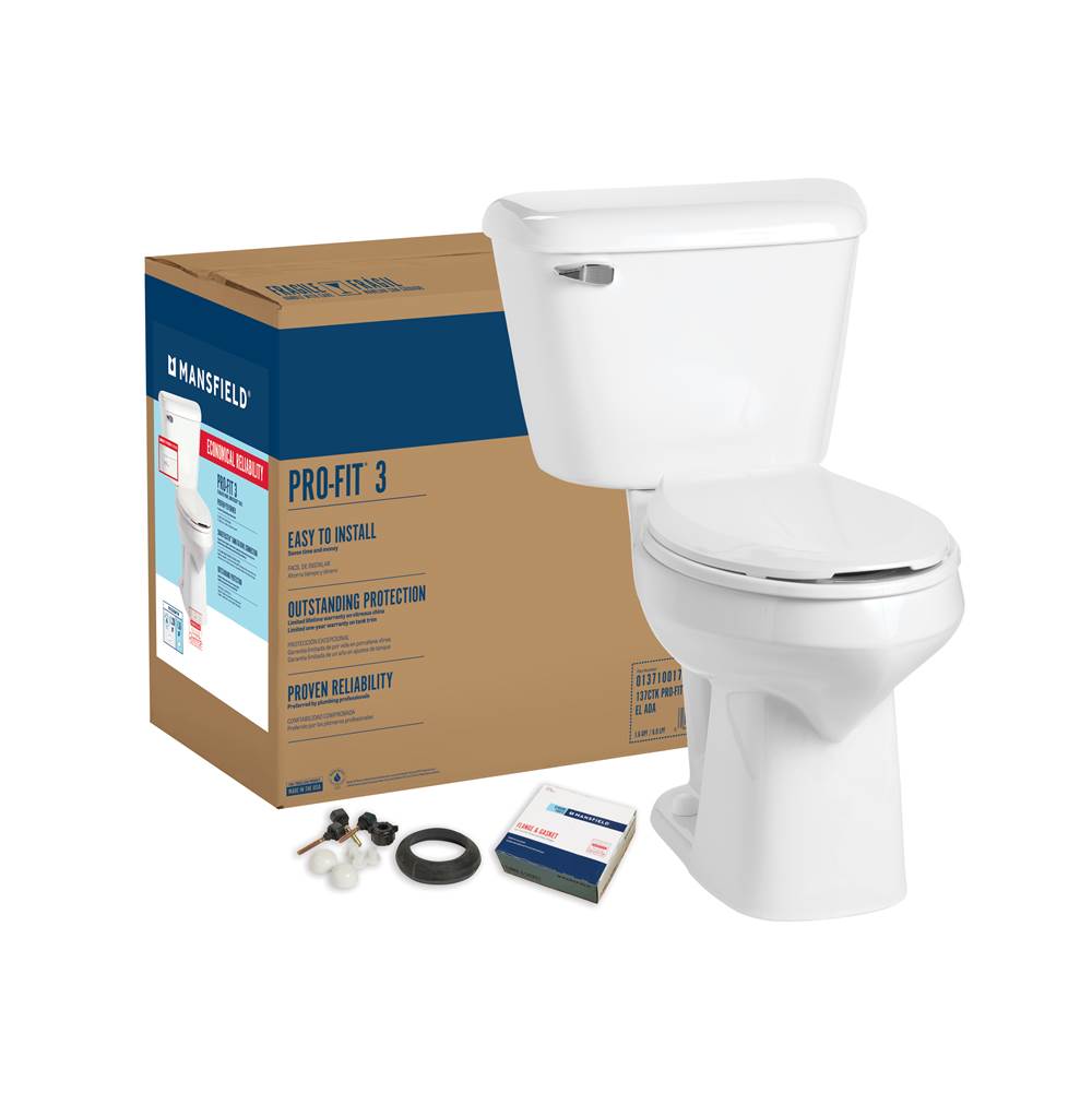 Central Plumbing & Electric SupplyMansfield PlumbingPro-Fit 3 1.6 Elongated SmartHeight Complete Toilet Kit