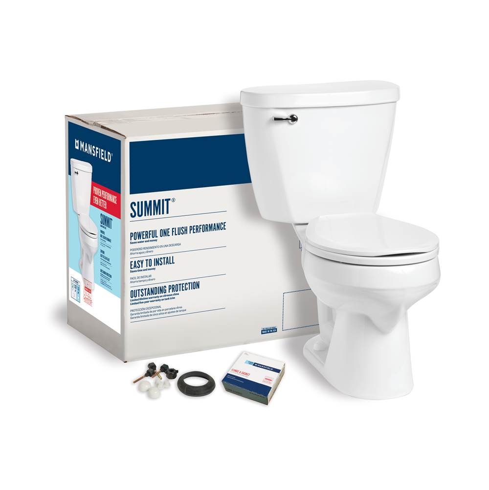 Mansfield Plumbing Summit 1.28 Round Complete Toilet Kit