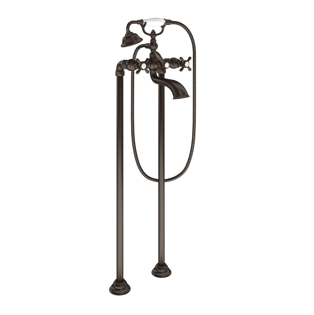 Moen Weymouth Two Handle Tub Filler with Cross-Handles and Handshower, Oil Rubbed Bronze
