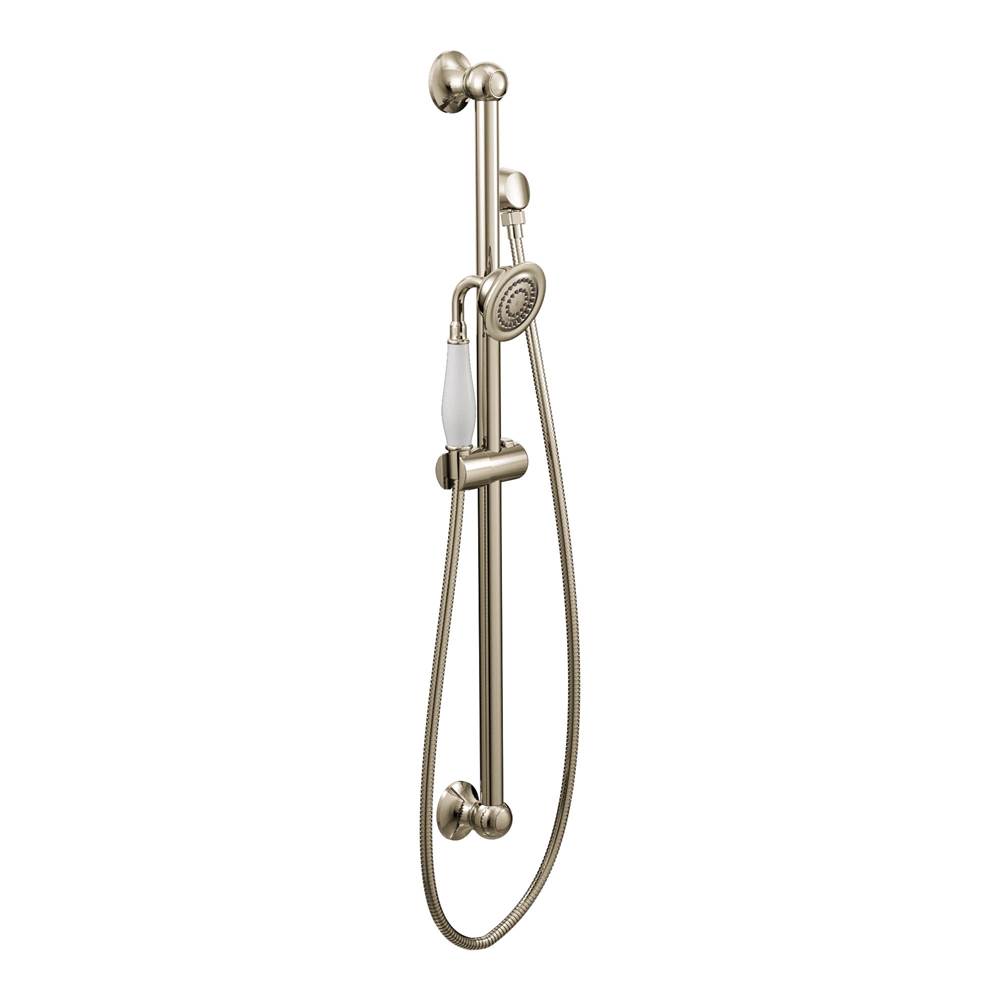 Moen Weymouth Traditional Eco-Performance Handshower Handheld Shower with 30-Inch Slide Bar and 69-Inch Metal Hose, Polished Nickel