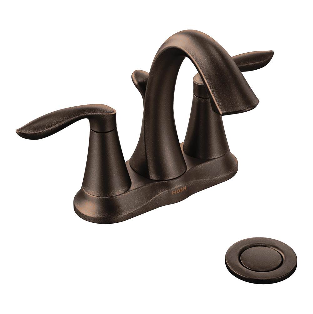 Moen Eva Two-Handle Centerset Lavatory Faucet with Drain Assembly, Oil-Rubbed Bronze