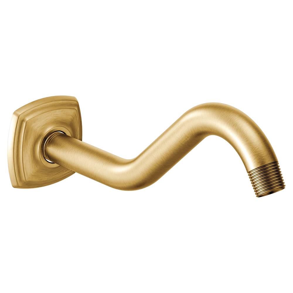 Moen Curved Shower Arm with Wall Flange, Brushed Gold