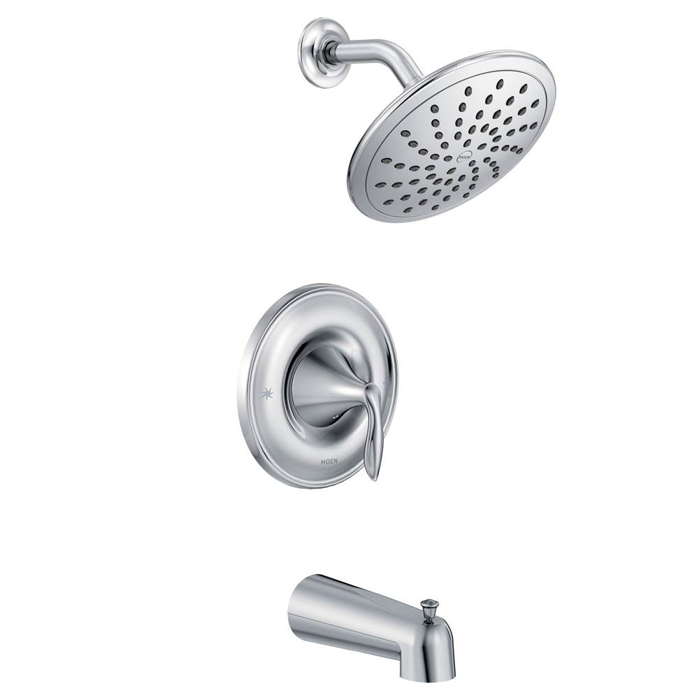 Moen Eva Posi-Temp Rain Shower Single-Handle Tub and Shower Faucet Trim Kit in Chrome (Valve Sold Separately)