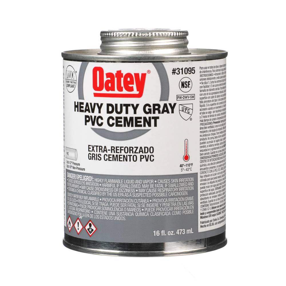 Oatey 16 Oz Pvc Heavy Duty Gray Cement