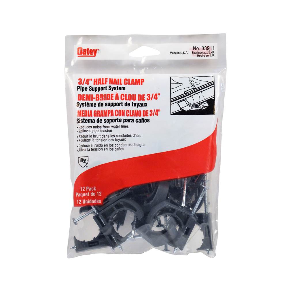 Oatey Bagged 3/4 In. Half Clamp W/Nail 12 In Polybag