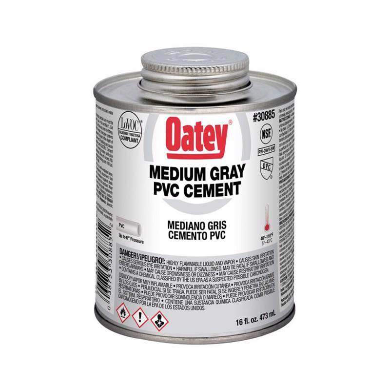 Oatey 16 Oz Pvc Medium Gray Cement