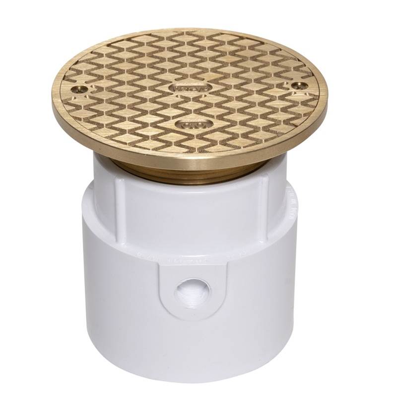 Oatey 4 In. Adjustable Pvc Pipefit W/6 In. Round Brass Cover