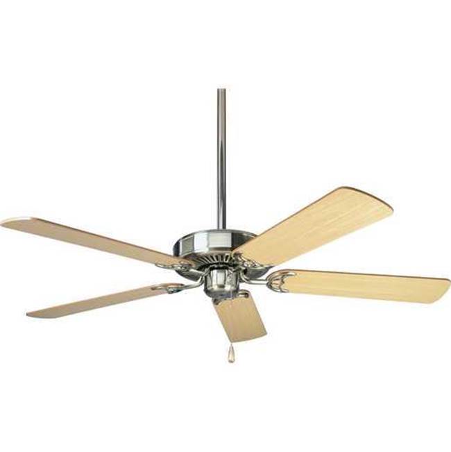Progress Lighting AirPro Energy Star-Rated 52-Inch Brushed Nickel 5-Blade AC Motor Traditional Ceiling Fan