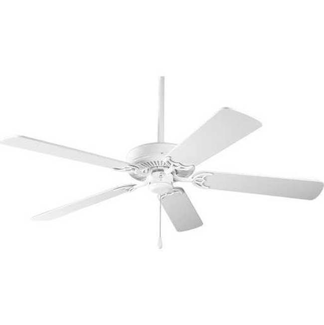Progress Lighting AirPro Energy Star-Rated 52-Inch White 5-Blade AC Motor Traditional Ceiling Fan