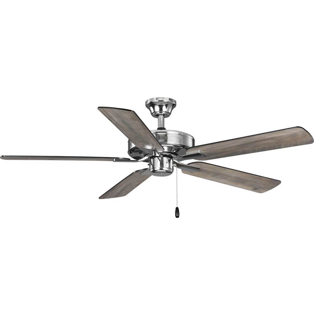 Progress Lighting AirPro 52 in. Polished Chrome 5-Blade AC Motor Transitional Ceiling Fan