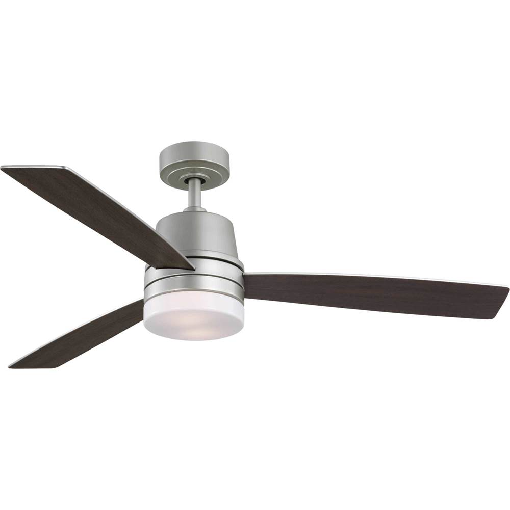 Progress Lighting Trevina IV Collection 52 in. Three-Blade Painted Nickel Transitional Ceiling Fan with LED Light Kit