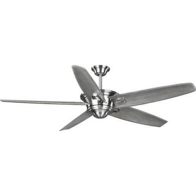 Progress Lighting Caleb Collection 68-Inch 5-Blade Brushed Nickel AC Motor Transitional Ceiling Fan