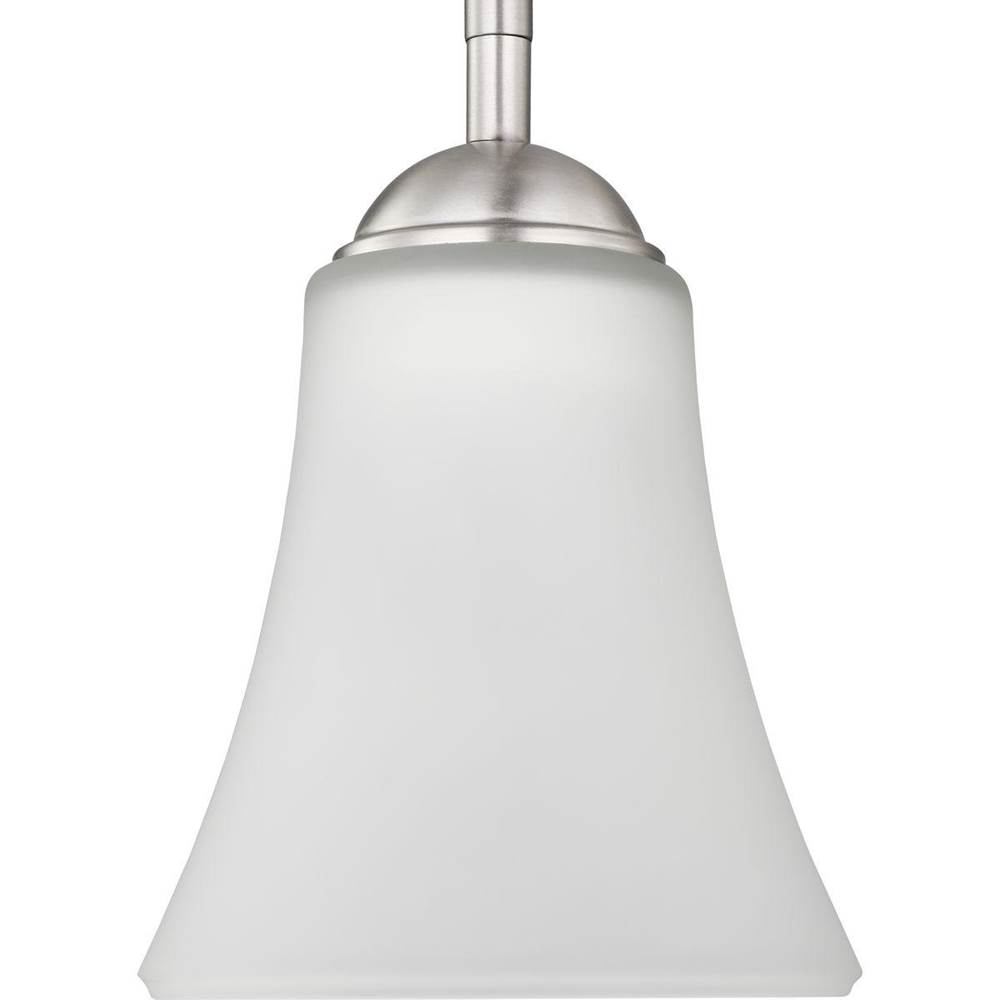 Progress Lighting Classic Collection One-Light Brushed Nickel Etched Glass Traditional Pendant Light
