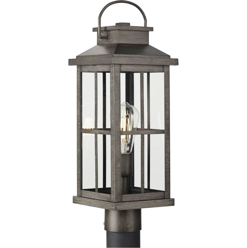 Progress Lighting Williamston Collection One-Light Antique Pewter and Clear Glass Transitional Style Outdoor Post Lantern