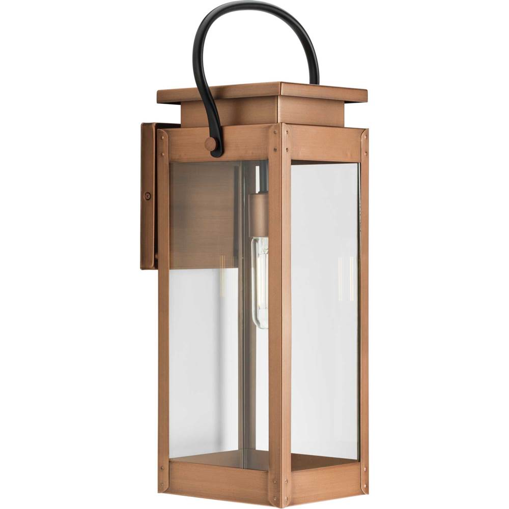 Progress Lighting Union Square One-Light Large Antique Copper Urban Industrial Outdoor Wall Lantern