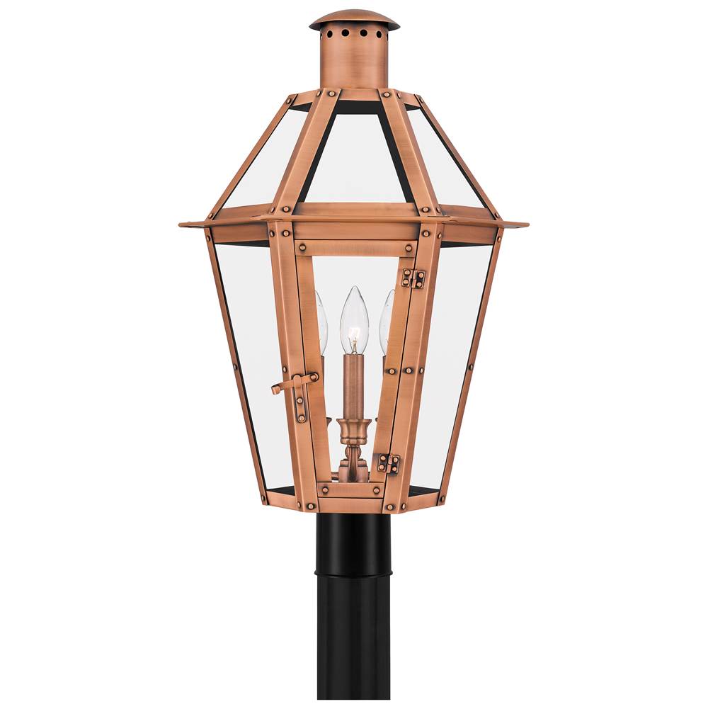 Quoizel Outdoor post 3 lights aged copper