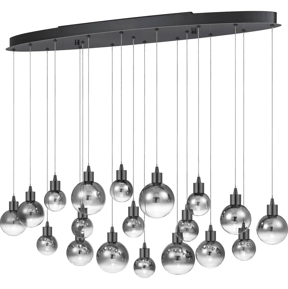 Quoizel Linear chandelier led light black chrome