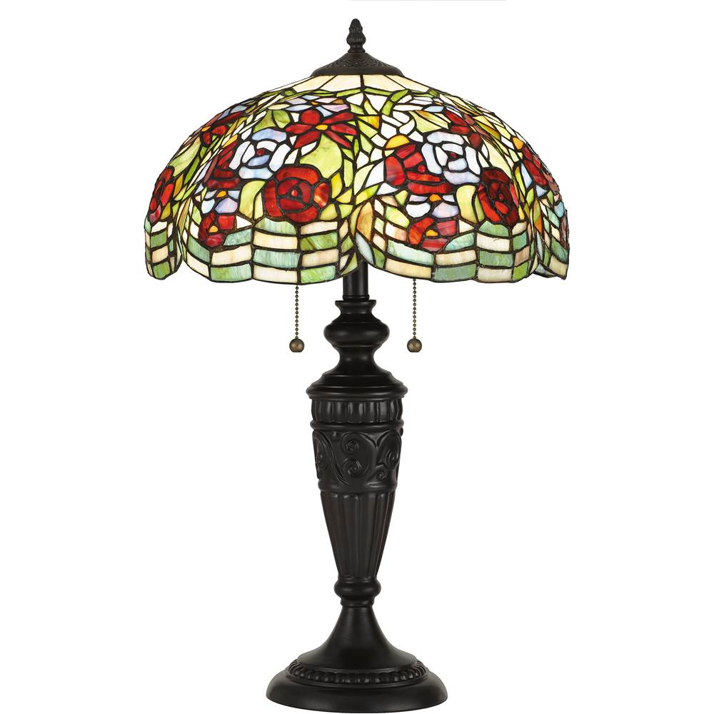 Quoizel Table Lamp Tiffany 2 Light Vintage Bronz