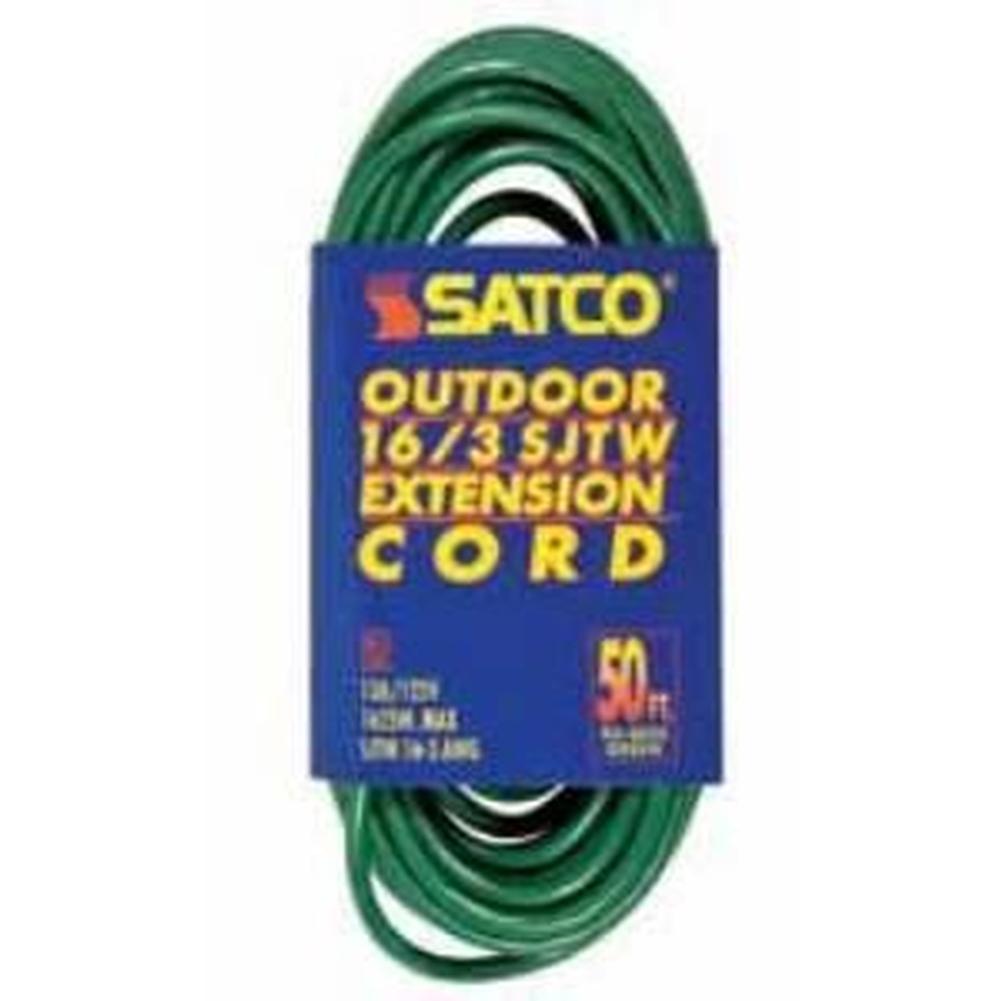 Satco 80 ft 16-3 Sjtw Green Cord