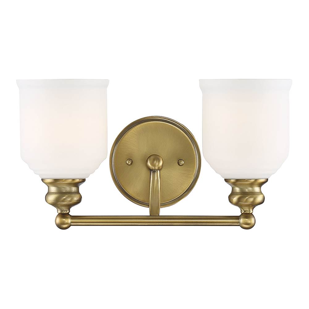 Savoy House Melrose 2-Light Bathroom Vanity Light in Warm Brass