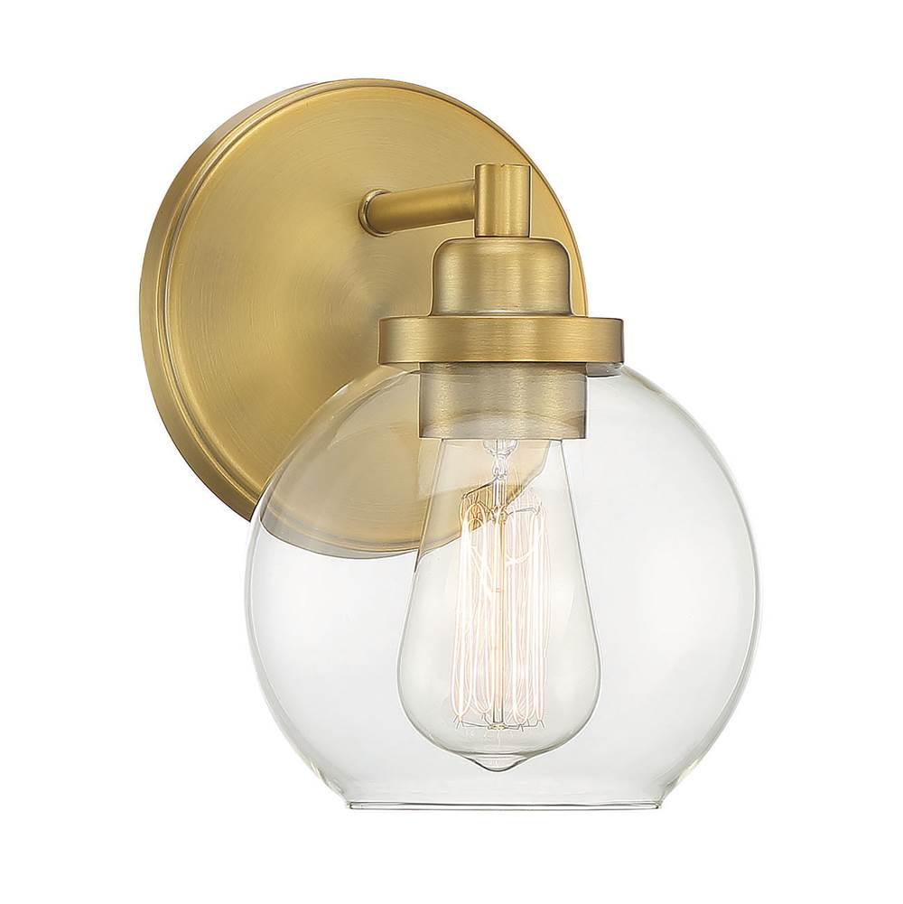 Savoy House Carson 1-Light Bathroom Vanity Light in Warm Brass