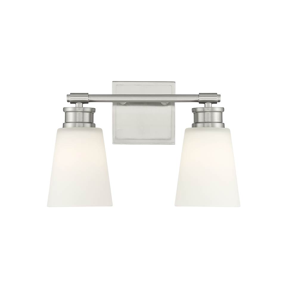 Savoy House 2-Light Bathroom Vanity Light in Brushed Nickel