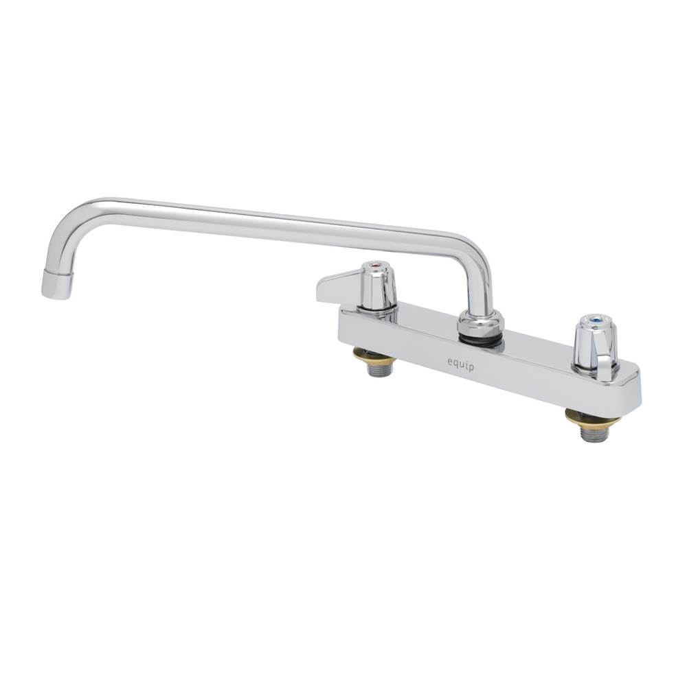 T&S Brass Equip 8'' Deck Mount Workboard Faucet, 12'' Swing Nozzle, Lever Handles