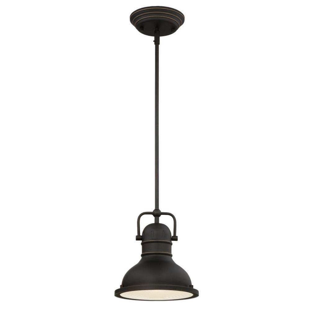 Central Plumbing & Electric SupplyWestinghouseWestinghouse Lighting Boswell One-Light LED Indoor Mini Pendant, Oil Rubbed Bronze Finish with Highlights and Frosted Prismatic Acrylic