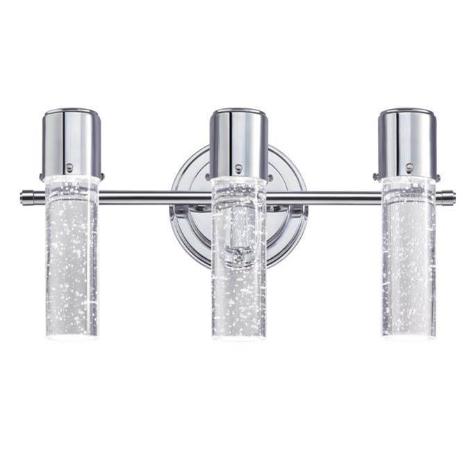 Central Plumbing & Electric SupplyWestinghouseWestinghouse Cava Three-Light LED Indoor Wall Fixture, Chrome Finish and Bubble Glass