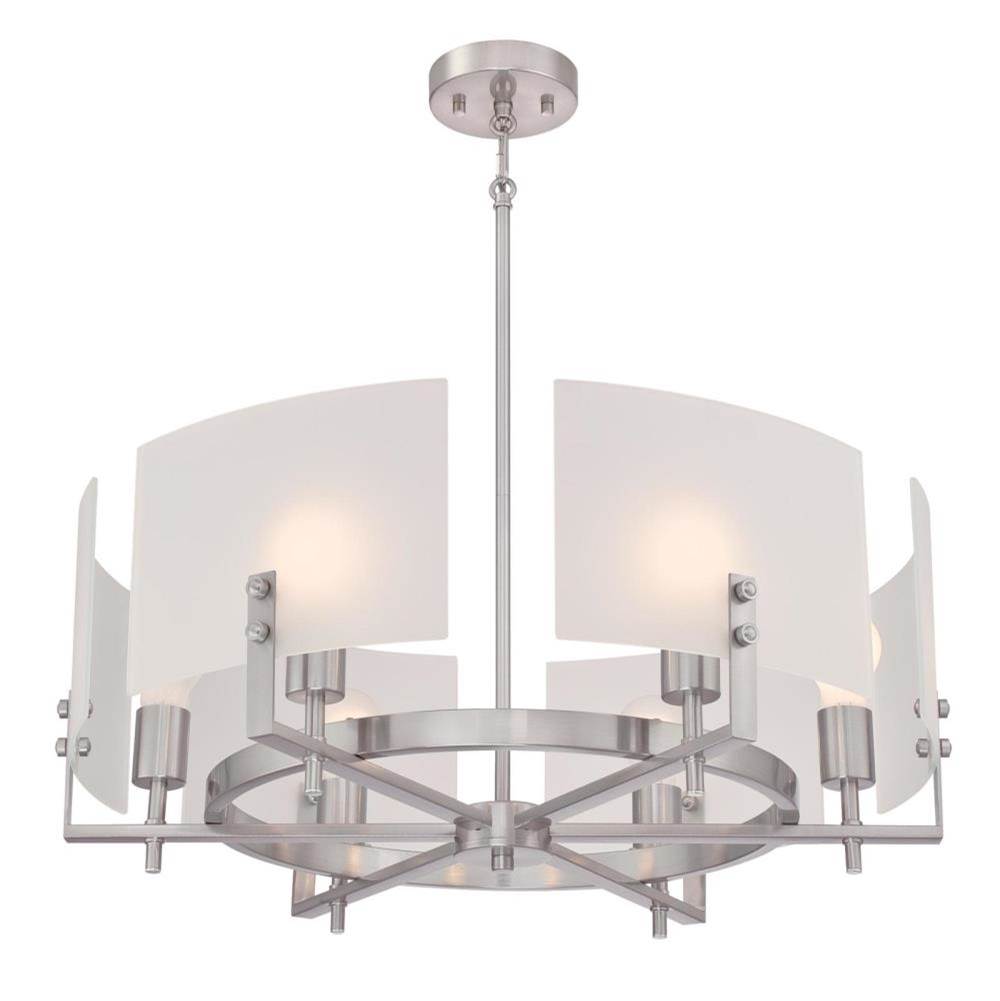 Brushed Nickel Finish with Ice Glass Westinghouse Lighting 6308000 Ramsgate Five-Light Indoor Chandelier 