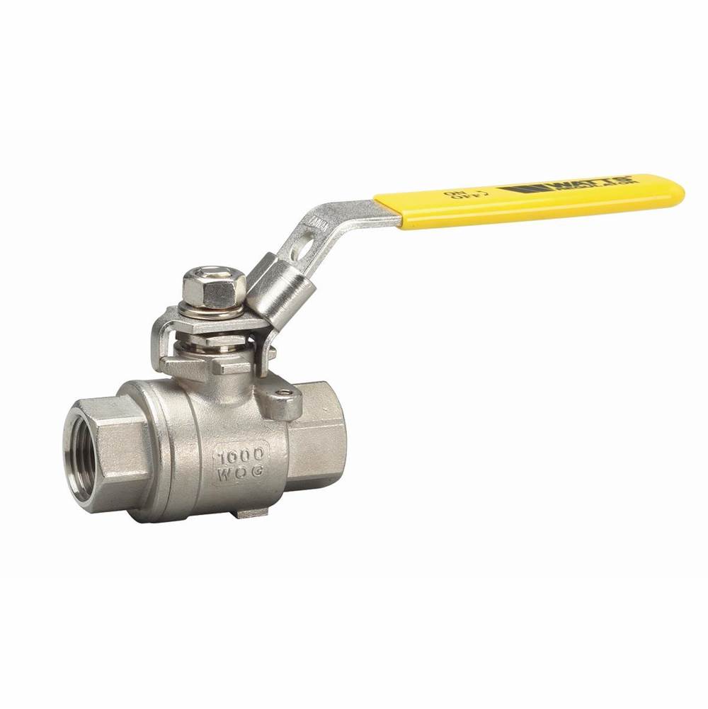 Watts 1/4 In 2-Piece Full Port StaInless Steel Ball Valve, NPT Threaded End Connection, Latch-Lok Handle