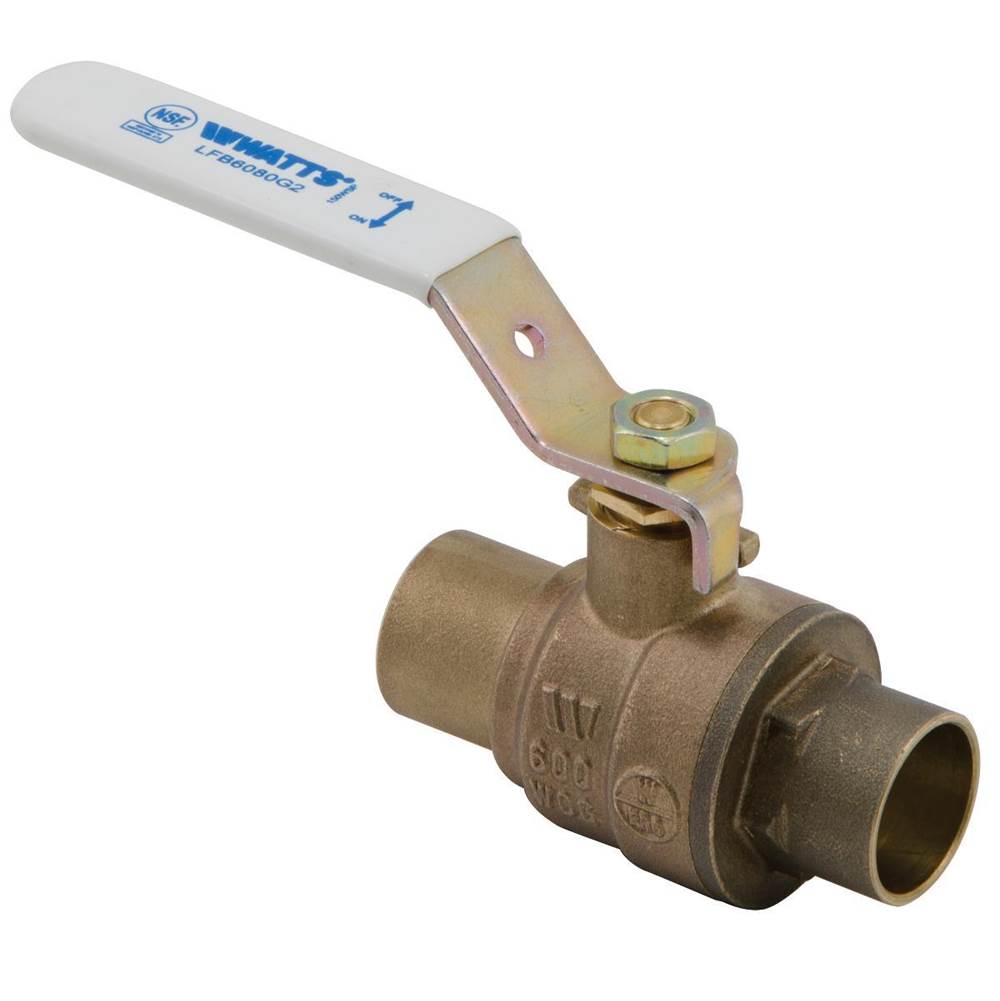 Watts 3/8 IN 2-Piece Full Port Lead Free Bronze Ball Valve, NPT End Connections