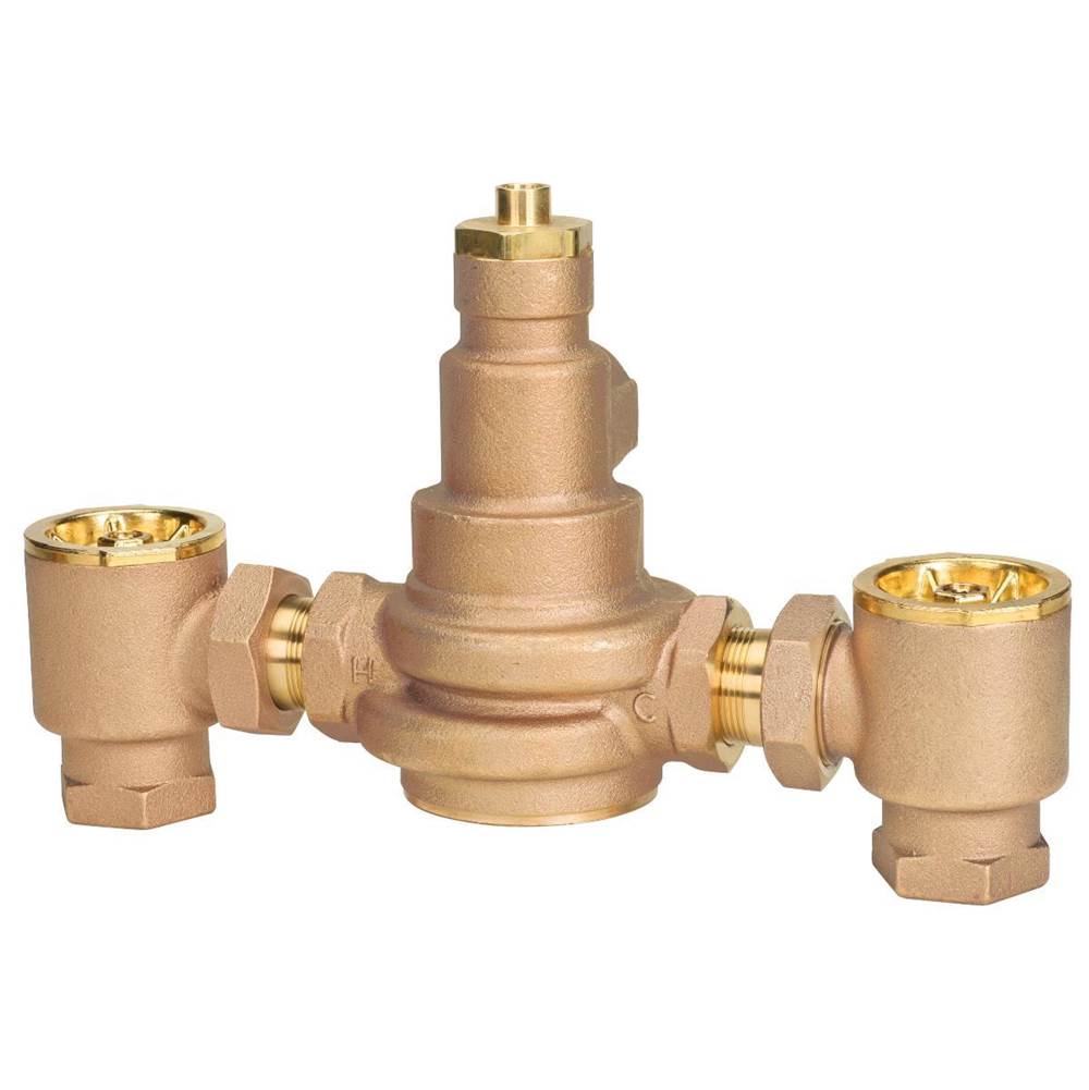 Watts 1 1/4 In Lead Free Master Tempering Valve With Checkstops, Paraffin Based Thermostat