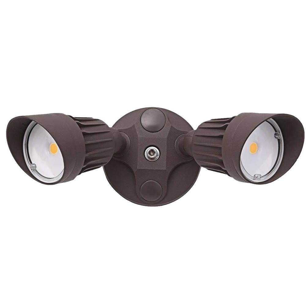 ElectricTX Supplies CTL Dual Head Security Flood Light Fixture LF20H2-BZ/D Dual Head LED Bronze 5000k