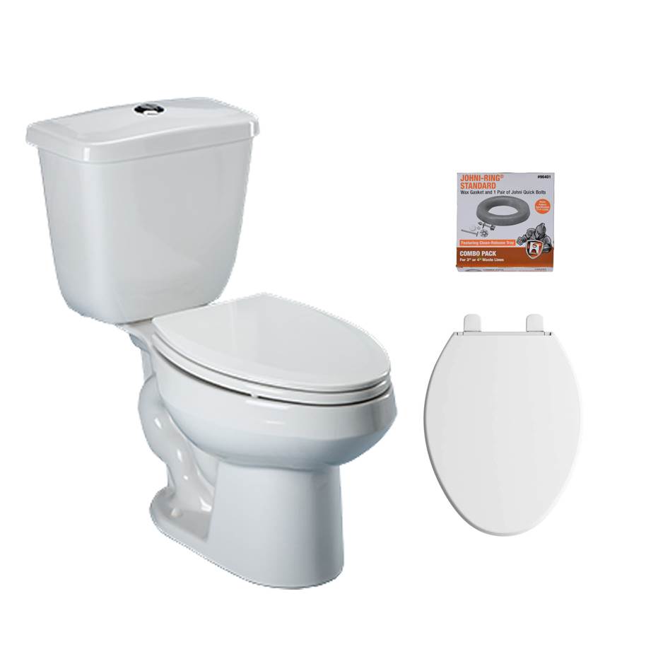 CentralTX Specials Vortens Medalist Dual-Flush Elongated White Toilet Kit